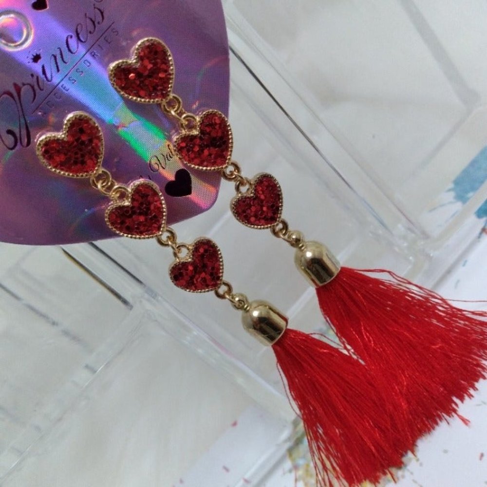 Earrings Tassel Fashion For Women Red